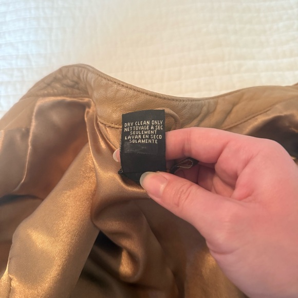 BCBGMaxAzria Tan Leather Jacket Size 2 - Picture 3 of 16